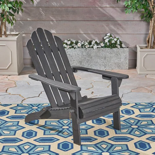 Vista 5 de Christopher Knight Home Cara Silla Adirondack plegable de madera de acacia para exteriores, acabado azul