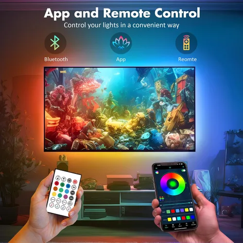 Vista 4 de Maylit ICRGB - Retroiluminación LED para TV, control por aplicación, luces LED para TV/Monitor de 20-36 pulgadas, sincronización de música, luces