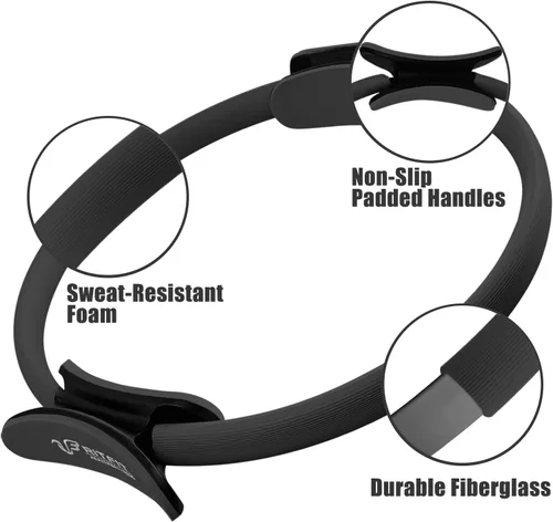 Vista 3 de RitFit Anillo circular de pilates – Círculo mágico de fitness de 14 pulgadas para tonificar muslos interiores y exteriores, guía de entrenamiento