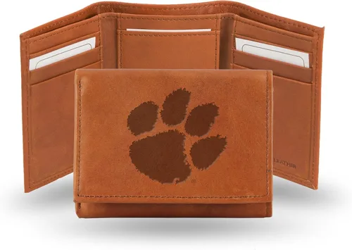 Vista 27 de Rico Industries NCAA Alabama Crimson Tide - Cartera triple de piel en relieve, color marrón
