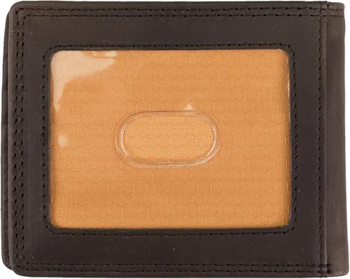 Vista 3 de Timberland PRO Billetera plegable RFID de cuero delgado para hombre con ventana trasera de identificación