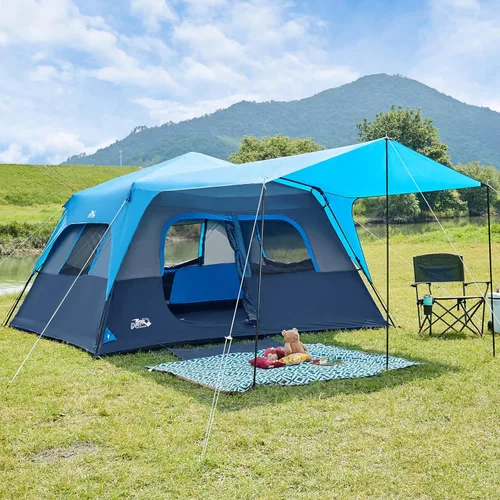 Vista 9 de Tienda de campaña instantánea para 8 personas, fácil instalación de 60 segundos para camping, tienda de campaña emergente, grandes tiendas