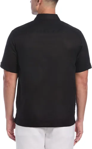 Vista 2 de Cubavera Camisa de manga corta con botones y mezcla de lino para hombre