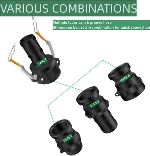 Vista 7 de Adaptador S75x6 DN50 IBC 2.95 "Válvula de rosca fina 2" C-200 Camlock Fitting Heavy Duty NPT Tank Connector, Quick Cam Lock, Leakproof Seal