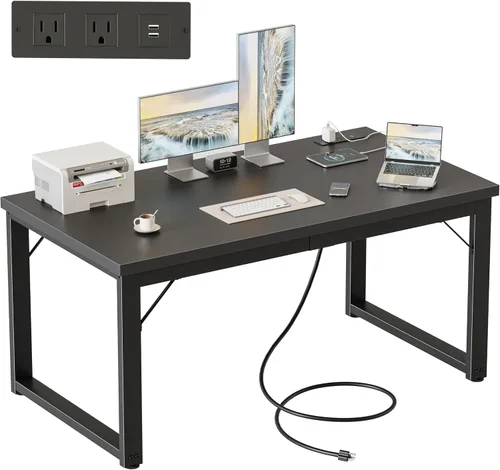 Vista 18 de Mericonia Escritorio para computadora, escritorio de juegos para espacios pequeños, mesa de estilo moderno y simple para oficina en casa, mesa