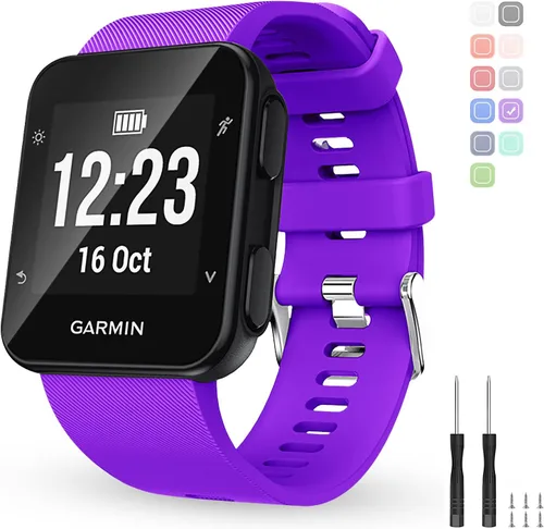 Vista 8 de Correa de repuesto para reloj Garmin Forerunner 35, correa de silicona suave compatible con Forerunner 35 Smartwatch