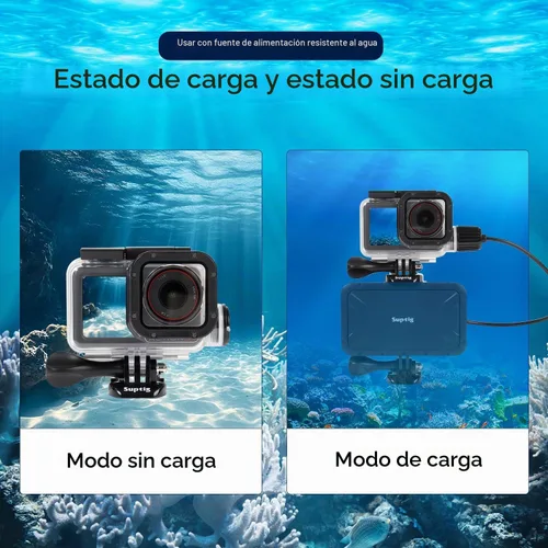 Vista 8 de Suptig Funda impermeable compatible con DJI Action 5 Pro / Action 5/4/3, para buceo, buceo, esnórquel, natación, hasta 164 pies (164.0 ft)
