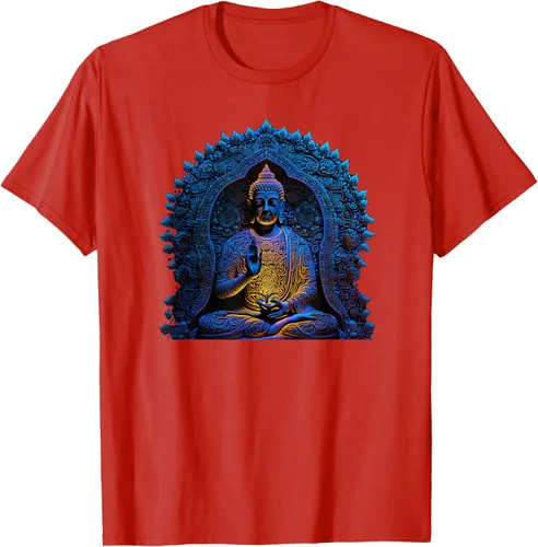 Vista 103 de Estatua de Buda Yoga Budismo Zen Buddhism Meditation T-Shirt Negro