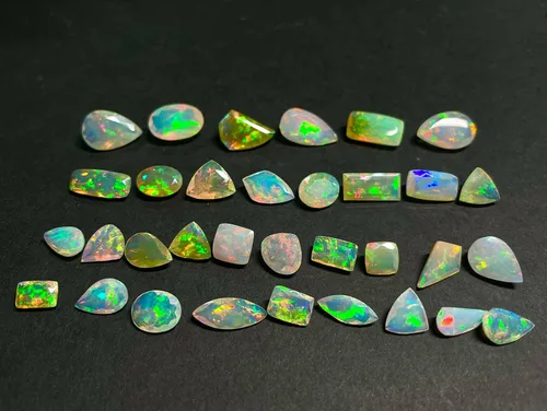 Vista 4 de Corte de ópalo, piedras preciosas sueltas facetadas de ópalo etíope natural de calidad AAAA, lote de piedras preciosas sueltas de corte de ópalo