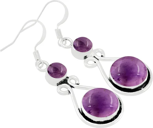 Vista 2 de Pendientes colgantes hechos a mano con piedras preciosas naturales 925, Gema, Gema