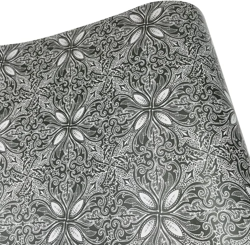 Vista 9 de Rollo de papel tapiz de pétalos negros de 14.7 pies para despegar y pegar, extraíble, encimeras de pared, protector contra salpicaduras en muro