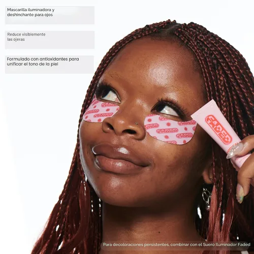 Vista 2 de Topicals Faded Máscaras Iluminadoras para Debajo de los Ojos Parches para Desinflar, Hidratar, Iluminar y Enfriar Reduce las Ojeras y Líneas