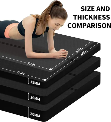 Vista 4 de nuveti Tapete Grande para Ejercicios - Tapete de Yoga de 15mm/20mm/30mm de Grosor Tapete de Ejercicios para Fitness, Yoga, Pilates, Estiramientos