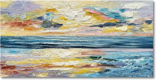 Vista 9 de Limiyer Arte pintado a mano moderno arte abstracto pintura al óleo blanco y marrón textura gruesa lienzo arte pintura al óleo sala de estar
