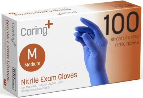 Vista 8 de Nitrile Exam Gloves, Powder Free and Not Made with Natural Rubber Latex Large (paquete de 100)