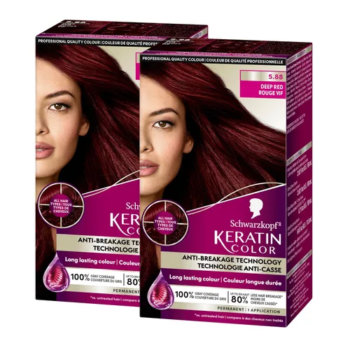 Vista 13 de Schwarzkopf Keratin - Tinte permanente para el cabello, castaño castaño medio 7.7, color de calidad profesional para hasta el 100 % de cobertura