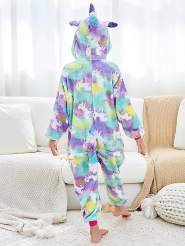 Vista 4 de Pijama de una pieza de unicornio para niños, disfraz de Halloween