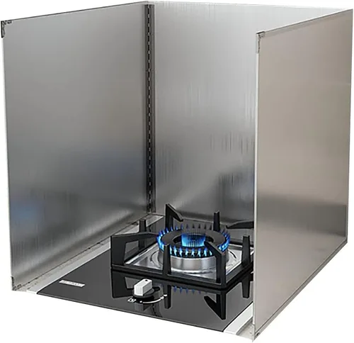 Vista 8 de Protector contra salpicaduras para cocinar alto de 3 lados para estufa y sartén, pantalla antisalpicaduras de grasa para cocina, protector de pared
