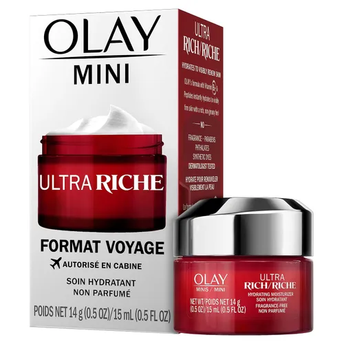 Vista 3 de Olay Regenerist Crema hidratante facial ultra rica, sin fragancia, tamaño de prueba, 0.5 onzas