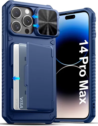Vista 10 de ATATOO Funda Cartera para iPhone Air, Portador de Tarjetas Integrado (3-5 Tarjetas) [Bloqueo RFID] y Cubierta Deslizante para Cámara, Protección