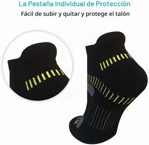 Vista 5 de BERING Calcetines tobilleros acolchados para correr atléticos para mujer (6 pares)
