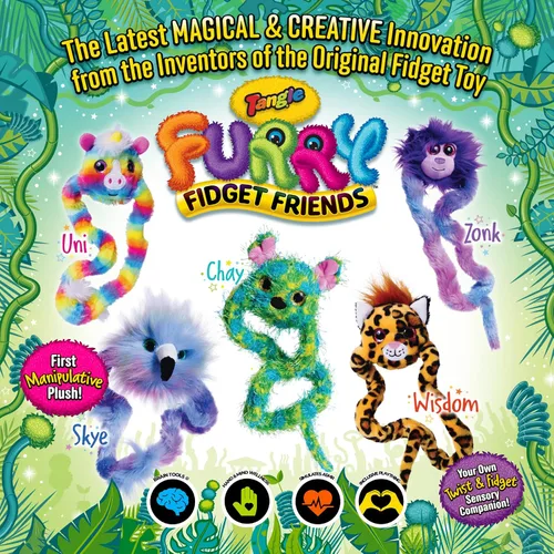 Vista 6 de TANGLE Peludo Fidget Friends (Sabiduría El Leopardo)