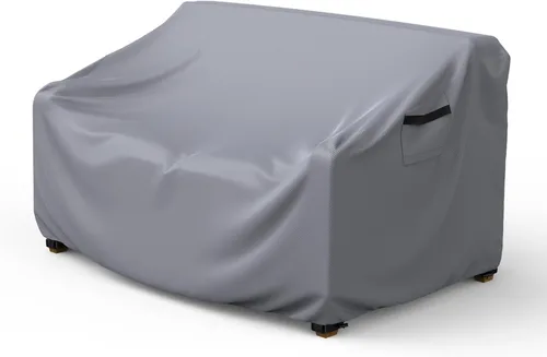 Vista 8 de Mrrihand 2-Seater Outdoor Patio Sofa Cover Waterproof 60"W×34"D×30"H Black Negro