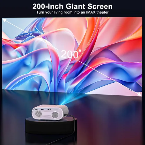 Vista 8 de Proyector inteligente ANSI 1500, proyector HOMPOW 4K con WiFi y Bluetooth, mini proyector, sistema de transmisión integrado, proyector