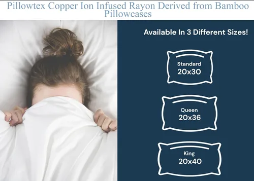 Vista 3 de Rayón con infusión de iones de cobre derivado de fundas de almohada de enfriamiento de bambú, beige, estándar (20 x 30), juego de 2, suaves