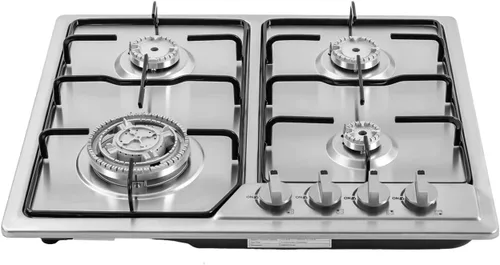 Vista 2 de Estufa de gas, 23 pulgadas Incorporada con 4 quemadores sellados Estufa de alta potencia GLP/NG Cocina Cocina Fácil de limpiar Cocina a gas