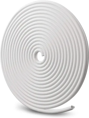 Vista 3 de TMH - Sellador de puerta de silicona pura de alta calidad, burlete para ventanas y marcos de puerta, forma de anillo, blanco, 20 pies