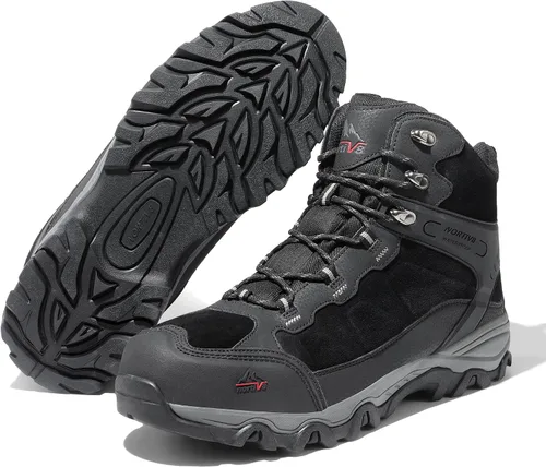 Vista 2 de NORTIV 8 Botas de senderismo impermeables para hombre, zapatos de montañismo para mochileros