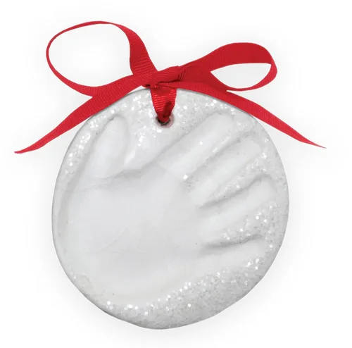 Vista 5 de Child to Cherish Kit de adornos de huellas de nieve con purpurina para la primera Navidad