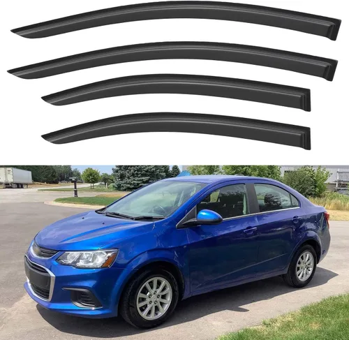 Vista 237 de YQAUTEC - Viseras para ventana, protectores contra la lluvia, compatibles con Subaru WRX 2015-2021, deflectores de viento para ventanas, viseras
