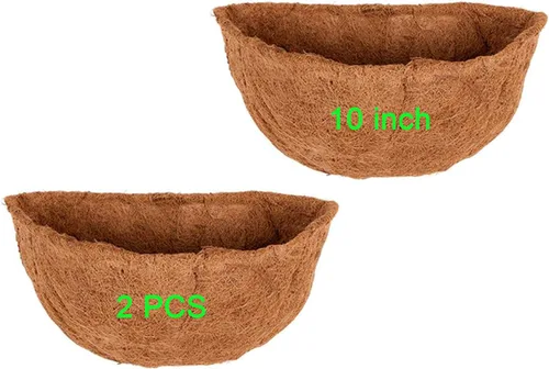 Vista 9 de 1 forros de coco de 18 pulgadas para macetas semicirculares, medio círculo, fibra de coco de repuesto para cestas colgantes de pared, 1 unidad