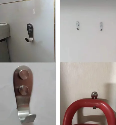 Vista 4 de FGen 20 ganchos colgantes de acero inoxidable - Ganchos sólidos para accesorios de baño de hotel familiar