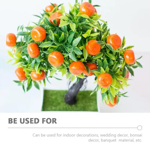 Vista 8 de Cabilock - Bonsái de árbol de kumquat simulado de 10.23 x 8.66 x 3.93 pulgadas, planta falsa en maceta para interiores, hogar, oficina, boda