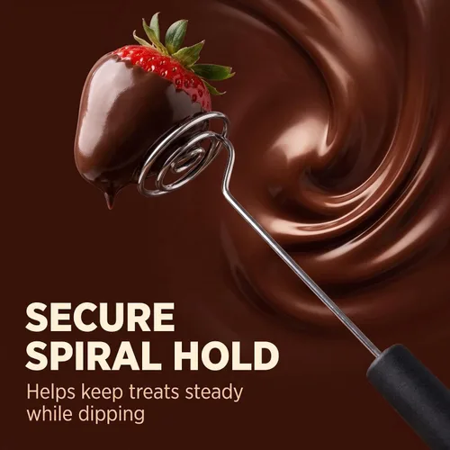 Vista 6 de Juego de herramientas de inmersión de chocolate con caramelo negro, tenedor de inmersión de chocolate, suministros para hornear, fondue de acero
