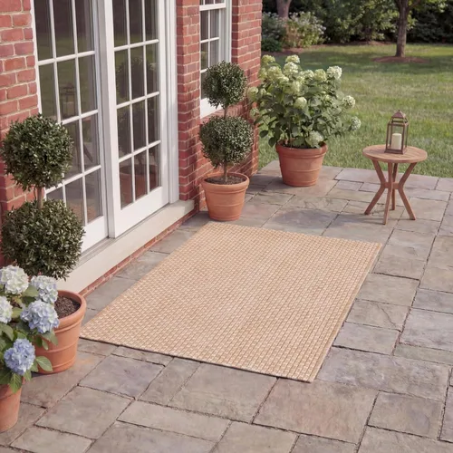 Vista 105 de SAFAVIEH Alfombra Lavable para Exteriores Colección Courtyard - 2'3" x 5', Azul Aqua y Gris, No Desprende Pelusa y Fácil Limpieza, Ideal para Patio