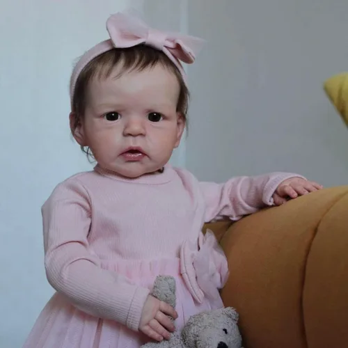 Vista 3 de cosheng Reborn Toddler Girl - Muñecas de bebé realistas de 24 pulgadas, muñeca Reborn de silicona suave con venas realistas para niños a partir de 3