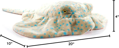 Vista 7 de The Petting Zoo Animal de peluche de rayas azules, regalos para niños, animales salvajes del océano Onez, juguete de peluche jumbo de rayas de 42