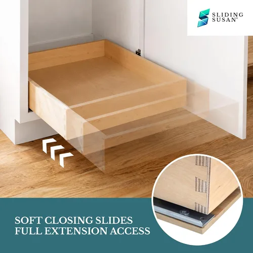 Vista 5 de SlidingSusan Organizador de cajones extraíbles para armarios, estantes deslizantes de cierre suave para cocina, despensa, baño y organización