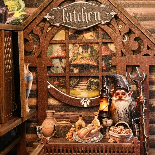 Vista 4 de Kit de Rincón de Libros, Kits de Rincón de Libros para Adultos, Construcción de Modelo de Rincón de Libros DIY, Rompecabezas de Madera 3D DIY
