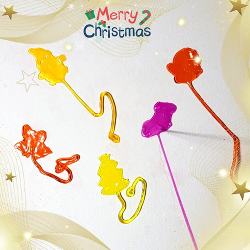 Vista 2 de 42 piezas de juguetes de manos adhesivas de Navidad para niños y niñas, estilos de Navidad, juguetes elásticos para rellenos de calcetines