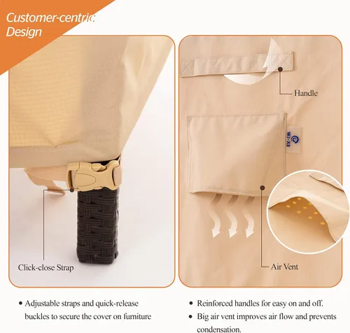 Vista 5 de WJ-X3 Funda Apilable para Silla de Patio, Resistente, Resistente al Viento e Impermeable, Fundas para Sillas de Patio al Aire Libre, 28A x 36P x