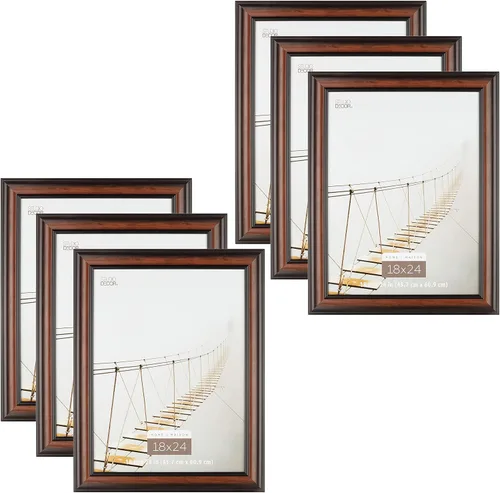 Vista 7 de Studio Decor Home Collection - Marco marrón y negro de 8 x 10 pulgadas, incluye accesorios para colgar prefijados, pantalla horizontal o vertical