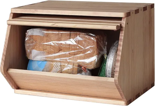 Vista 8 de Cofres apilables de madera maciza, contenedores con tapas, caja modular multiusos de madera, organizadores de almacenamiento de armario, gabinete