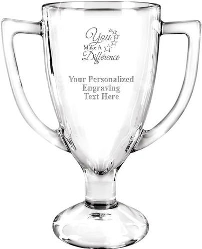 Vista 26 de Crown Awards Premio de taza de vidrio con su texto, trofeo de vidrio personalizado grabado personalizado de 7 pulgadas 38 Personalizado