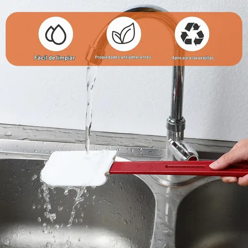 Vista 4 de 4 espátulas de silicona de 14 pulgadas de alta temperatura, resistente al calor, espátula de silicona comercial resistente al calor de 500 °F