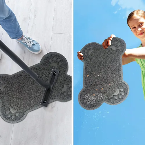 Vista 5 de Eurow Tapete de PVC para gatos y perros para cajas de arena y áreas de alimentación, antideslizante, a prueba de fugas, limpiador de patas de malla